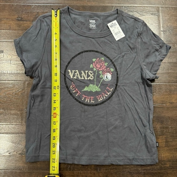 Vans Scripted Roses Short Sleeve Top Size Large Women - Picture 6 of 6